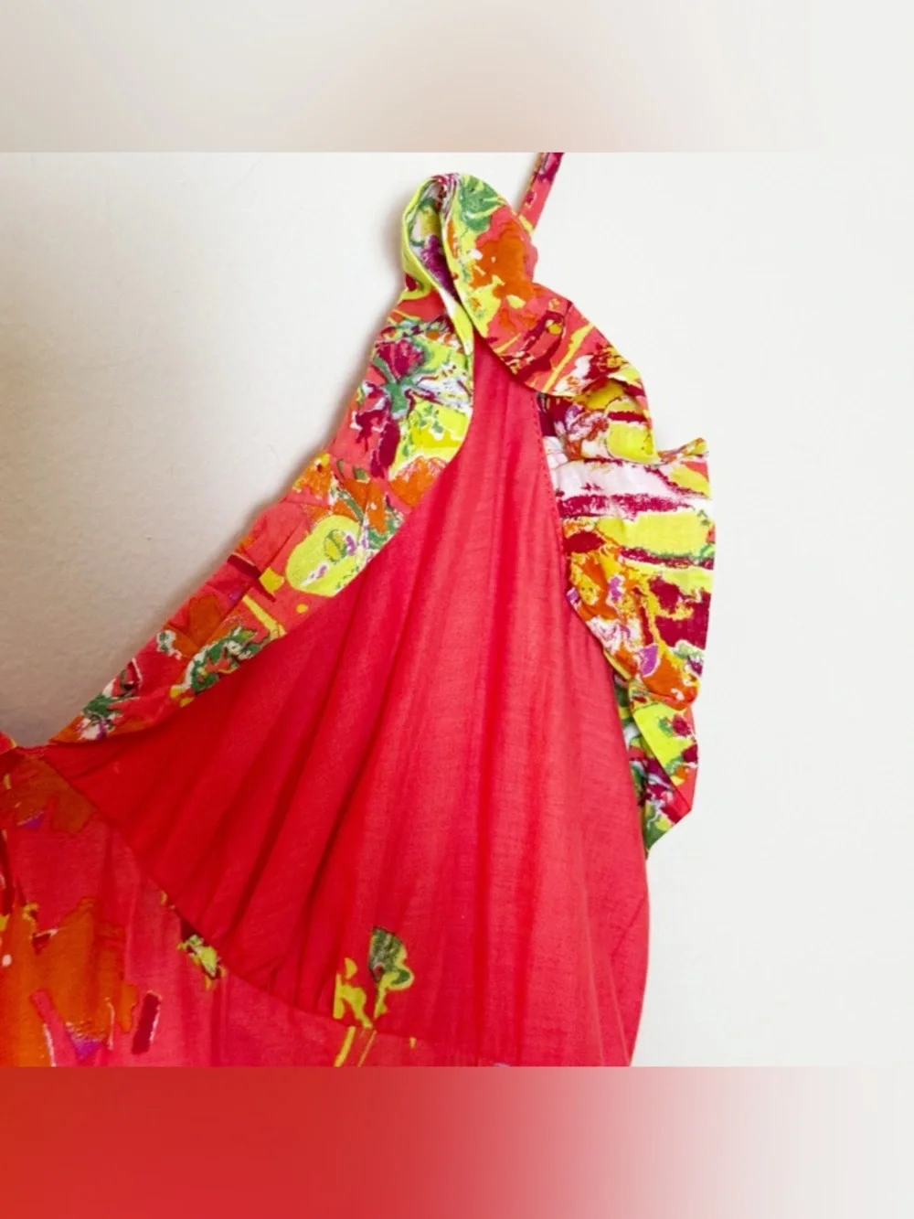 🧡 Alberto Makali Floral Tiered Maxi Dress | Orange | Size L - Picture 4 of 9